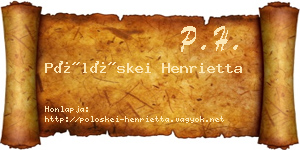 Pölöskei Henrietta névjegykártya
