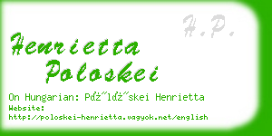 henrietta poloskei business card